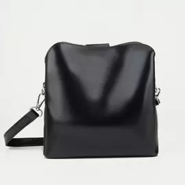 Сумка кросс-боди, отдел на молнии, длинный ремень, цвет чёрный