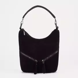 Сумка-мешок, 2 отдела на молниях, 3 наружных кармана, длинный ремень, цвет коричневый