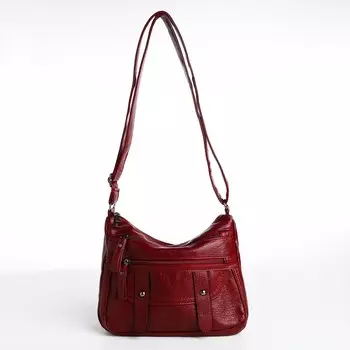 Сумка женская кросс-боди на молнии, 241220 см, бордовая