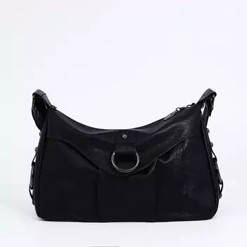 Сумка - мешок женская на молнии, 301221 см, черная