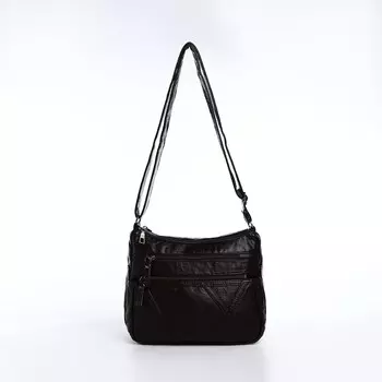 Сумка женская кросс-боди на молнии, 251119 см, темно-коричневая