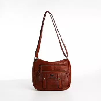 Сумка-мешок на молнии, цвет коричневый