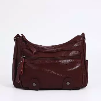 Сумка женская на молнии, цвет бордовый