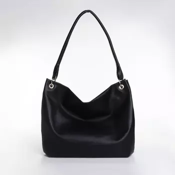 Сумка - мешок женская textura, на молнии, 361028 см, черная