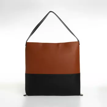 Сумка - мешок женская на молнии, 40336 см, рыжая/черная