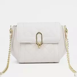 Сумка-мессенджер на клапане, цвет белый