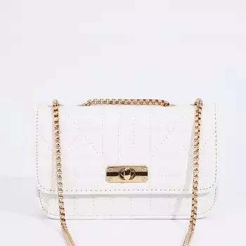 Сумка-мессенджер на клапане, цвет белый