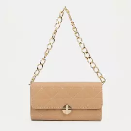 Сумка-мессенджер на клапане, цвет бежевый