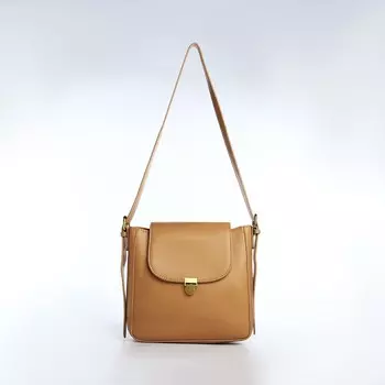 Сумка-мессенджер на клапане, цвет бежевый