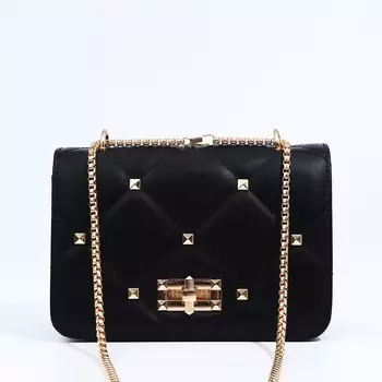 Сумка-мессенджер на клапане, цвет черный