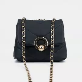 Сумка-мессенджер на клапане, цвет черный