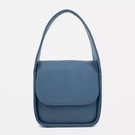 Сумка-мессенджер на клапане, цвет голубой