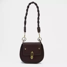 Сумка-мессенджер на клапане, цвет коричневый