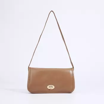 Сумка женская мессенджер на клапане, 236.512 см, бежевая