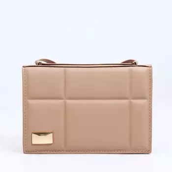 Сумка женская мессенджер на магнитах, 19513 см, бежевая