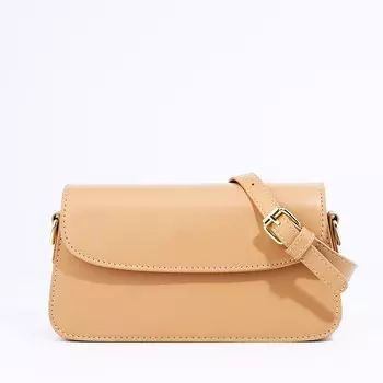 Сумка женская мессенджер на магните, 22612 см, бежевая