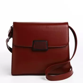 Сумка женская на магните, цвет темно-коричневый