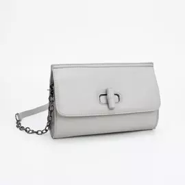 Сумка-мессенджер на клапане, цвет серый
