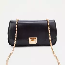 Сумка-мессенджер на застёжке, цвет чёрный