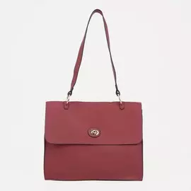 Сумка-мессенджер на клапане, длинный ремень, цвет бордовый