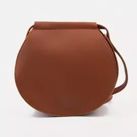 Сумка-мессенджер на клапане, длинный ремень, цвет коричневый