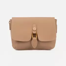 Сумка-мессенджер на клапане, длинный ремень, цвет коричневый