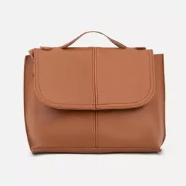 Сумка-мессенджер на клапане, длинный ремень, цвет коричневый