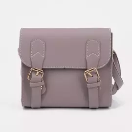 Сумка-мессенджер на клапане, длинный ремень, цвет пудра