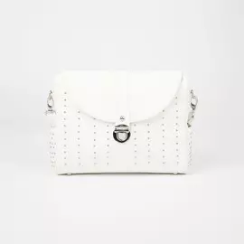 Сумка-мессенджер, отдел на клапане, наружный карман, 2 боковых кармана, цвет белый