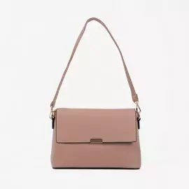 Сумка-мессенджер, отдел на клапане, наружный карман, 2 длинных ремня, цвет бежевый