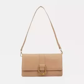 Сумка-мессенджер, отдел на клапане, наружный карман, цвет бежевый