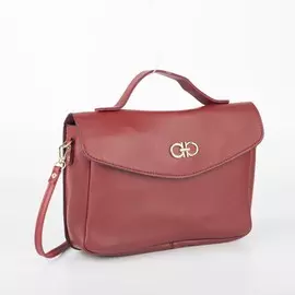 Сумка-мессенджер на клапане, наружный карман, длинный ремень, цвет бордовый