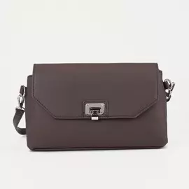 Сумка-мессенджер на клапане, наружный карман, длинный ремень, цвет коричневый