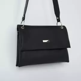 Сумка-мессенджер на клапане, цвет чёрный