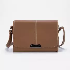 Сумка-мессенджер, отдел на молнии, длинный ремень, цвет коричневый