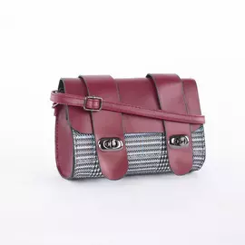 Сумка-мессенджер на молнии, регулируемый ремень, цвет бордовый