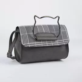 Сумка-мессенджер на молнии, регулируемый ремень, цвет серый