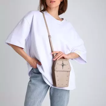 Сумка молодежная на магните, цвет бежевый