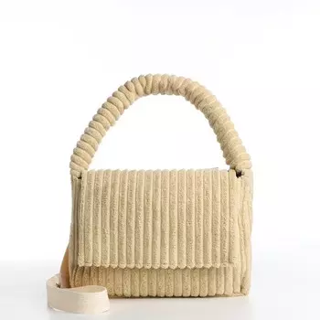 Сумка молодежная на магните, цвет бежевый