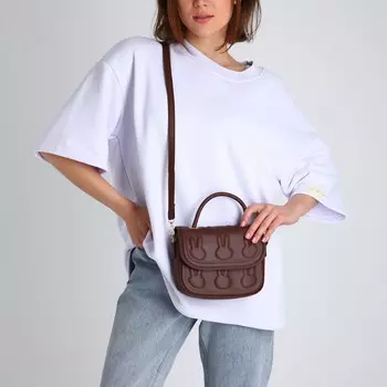 Сумка молодежная на магните, цвет коричневый