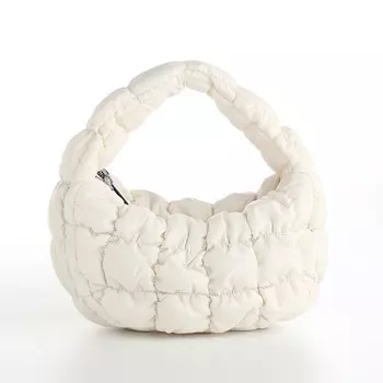 Сумка молодежная на молнии, цвет белый