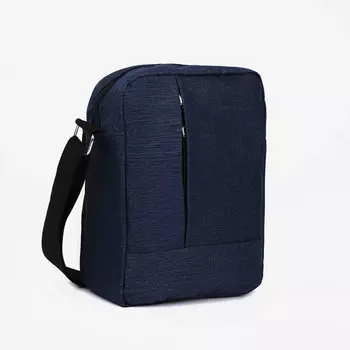 Сумка мужская через плечо на молнии, 2 наружных кармана, синяя