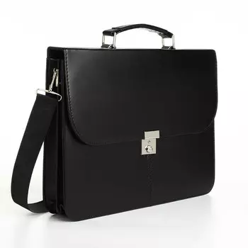 Портфель деловой на клапане, черный