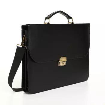 Портфель деловой на клапане, черный