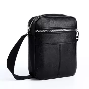 Сумка мужская на молнии, цвет черный