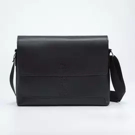 Сумка мужская, отдел на молнии, наружный карман, цвет чёрный