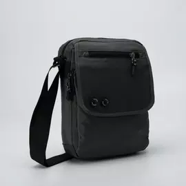 Сумка мужская на молнии, наружный карман, цвет серый