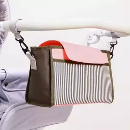 Сумка-органайзер на коляску, цвет розовый/коричневый