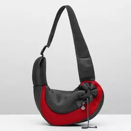 Сумка-переноска с креплением для ошейника, 41 х 11 х 26 см, красная