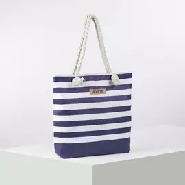 Сумка женская пляжная на молнии, синяя